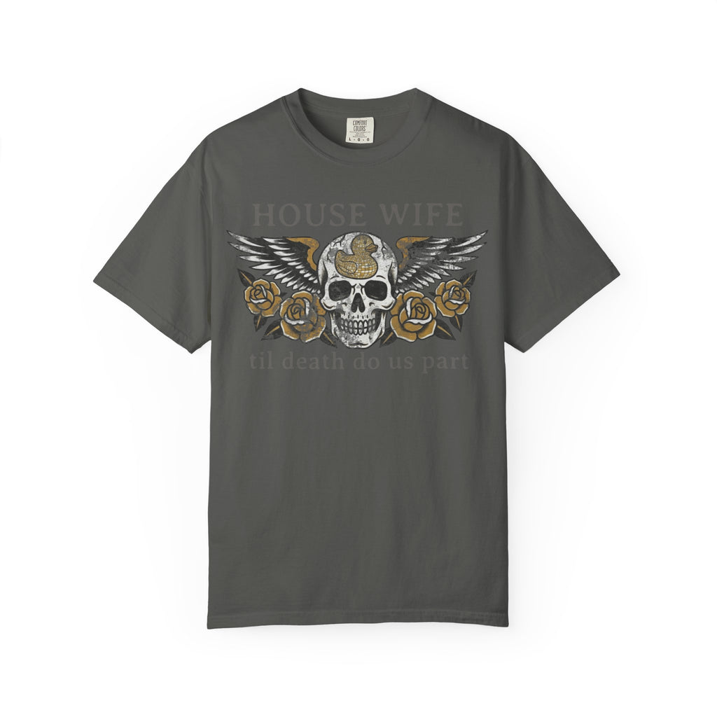 House Wife Til Death Do Us Part - Winged Skull Tee