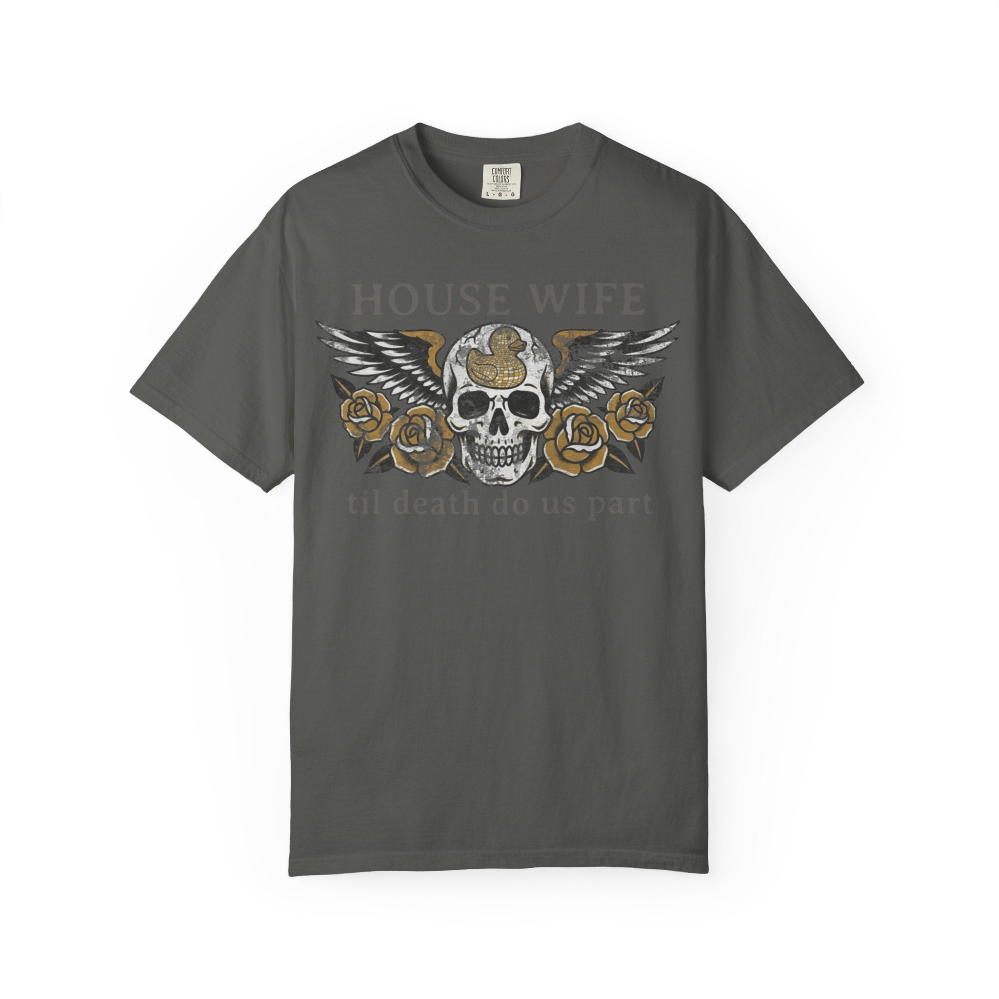 House Wife Til Death Do Us Part - Winged Skull Tee