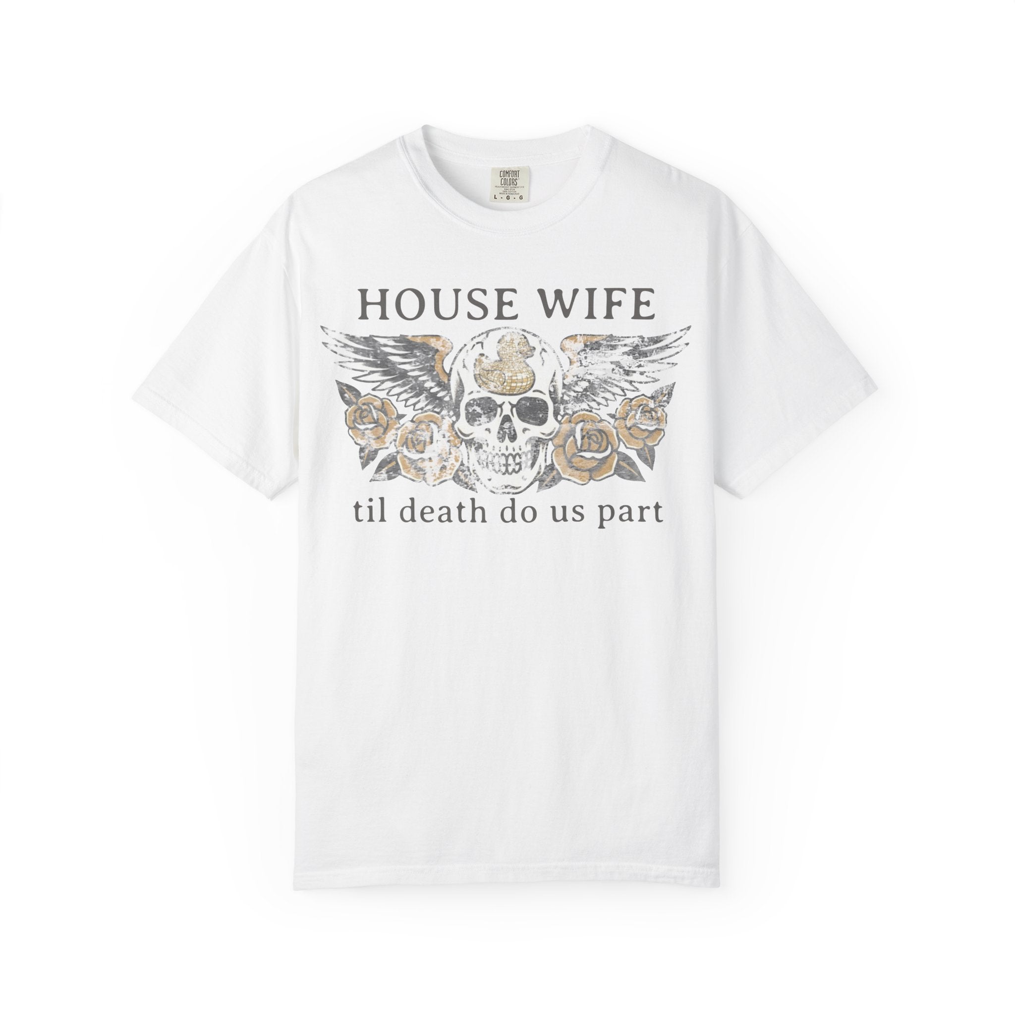 House Wife Til Death Do Us Part - Winged Skull Tee