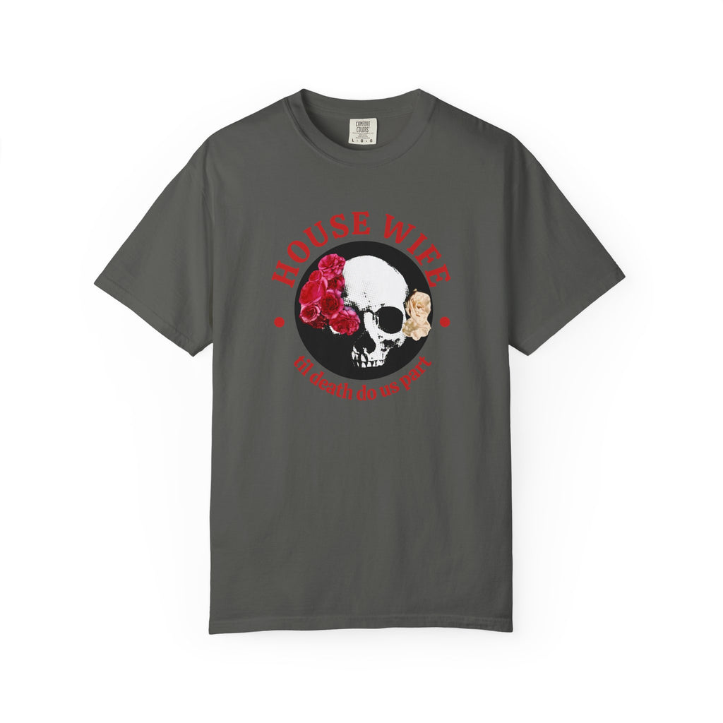 House Wife Til Death Do Us Part - Rose Skull Tee