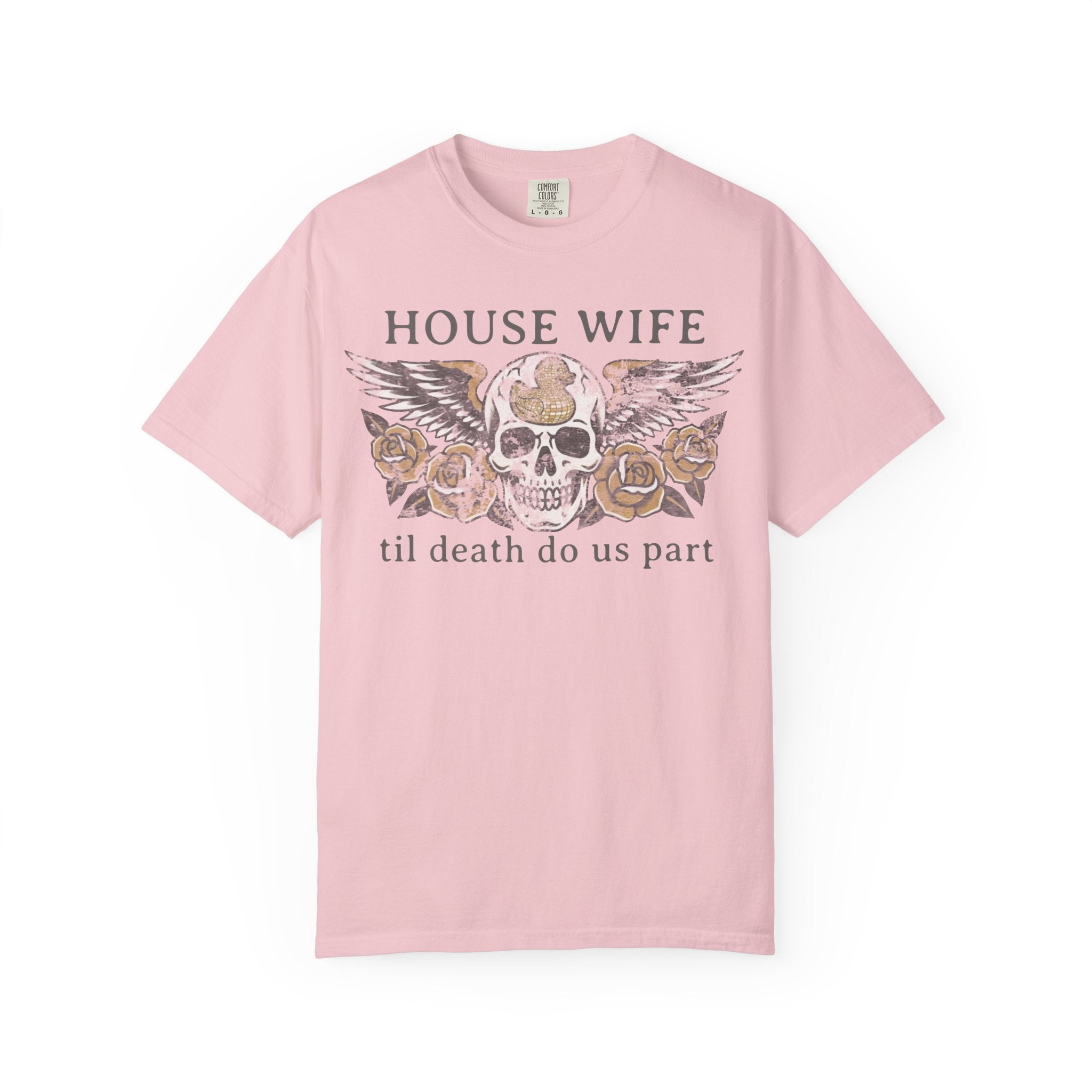 House Wife Til Death Do Us Part - Winged Skull Tee