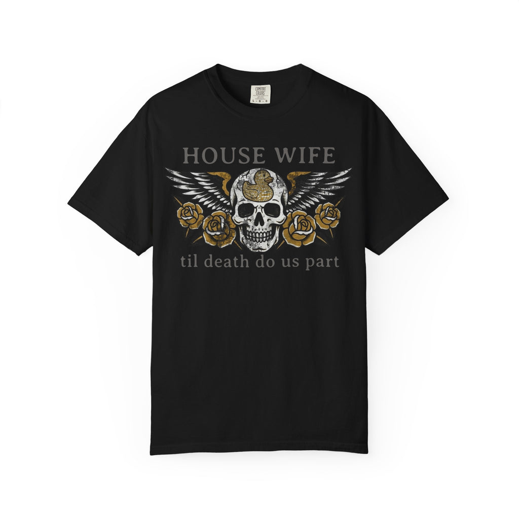 House Wife Til Death Do Us Part - Winged Skull Tee