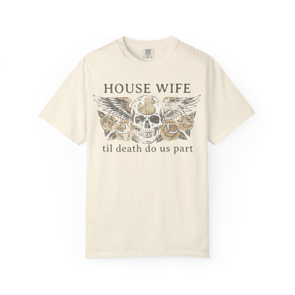 House Wife Til Death Do Us Part - Winged Skull Tee