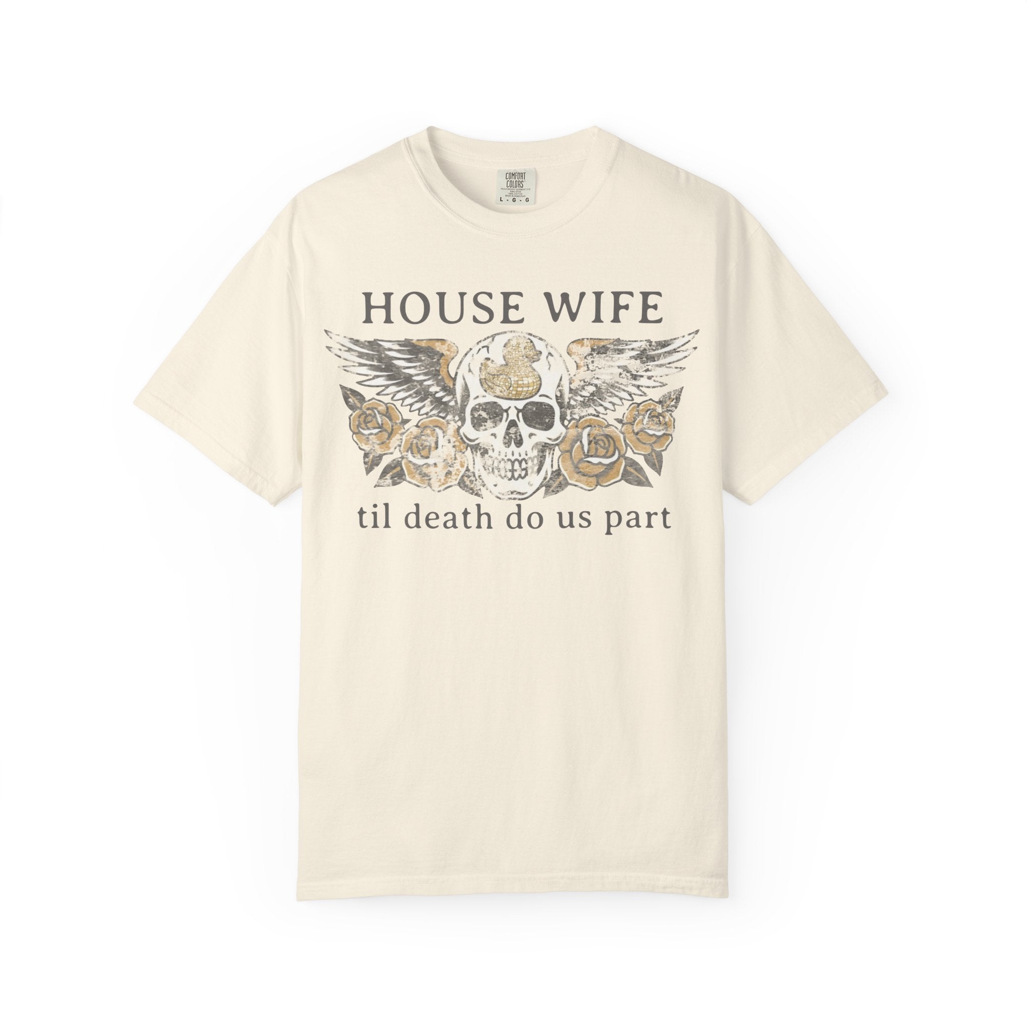 House Wife Til Death Do Us Part - Winged Skull Tee